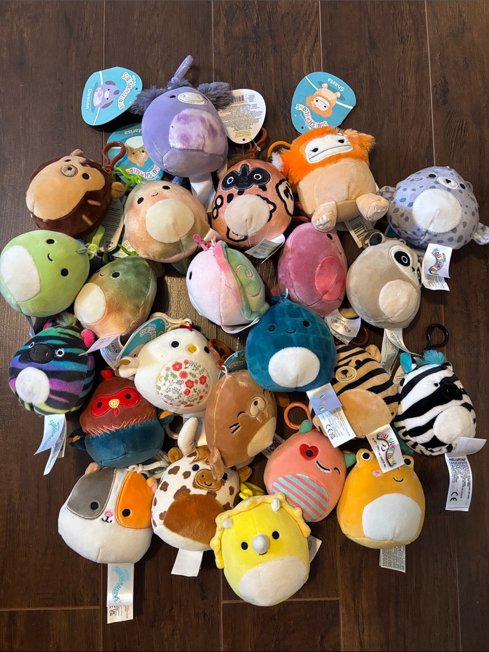 Squishmallows Plush Clip-On Keychain Variety Pack - Multicolor Characters
